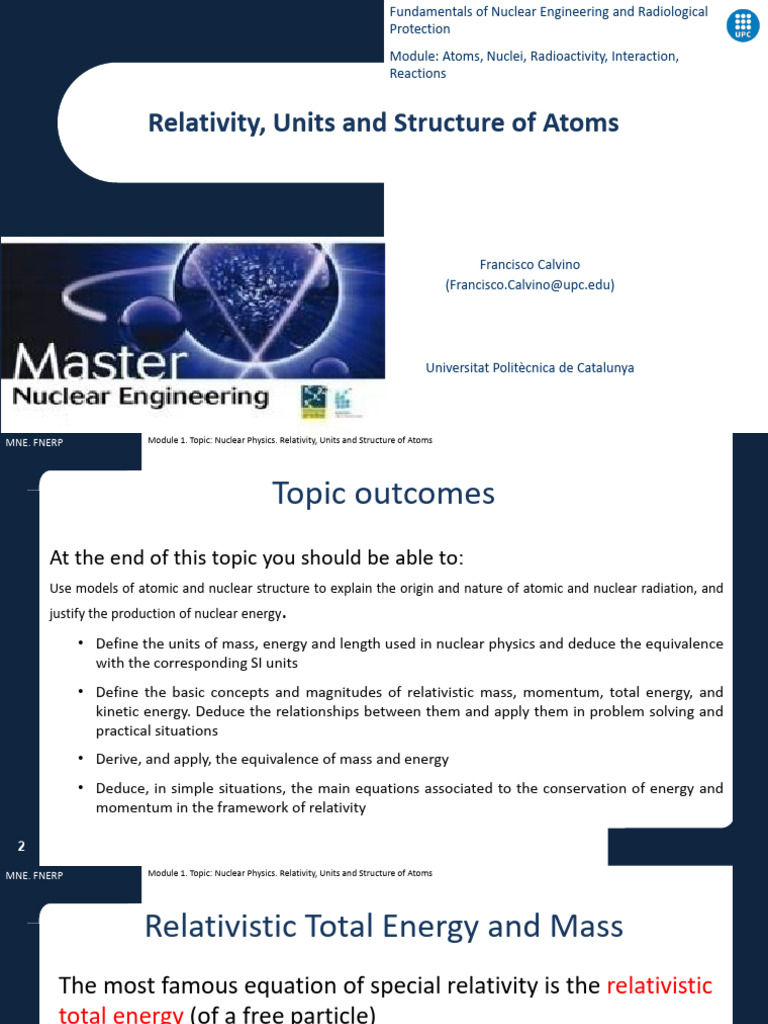 Nuclear Physics: Energy and Mass Concepts | PDF | Electronvolt ...