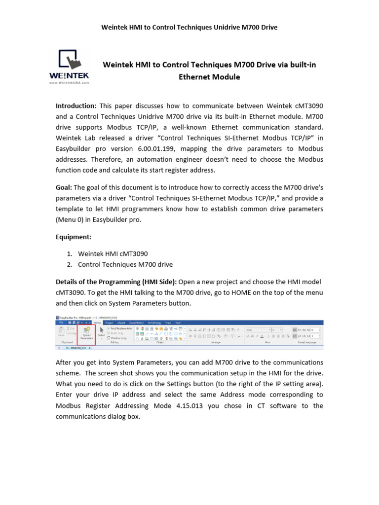Control Techniques M700 Drive_HMI PDF User Interface