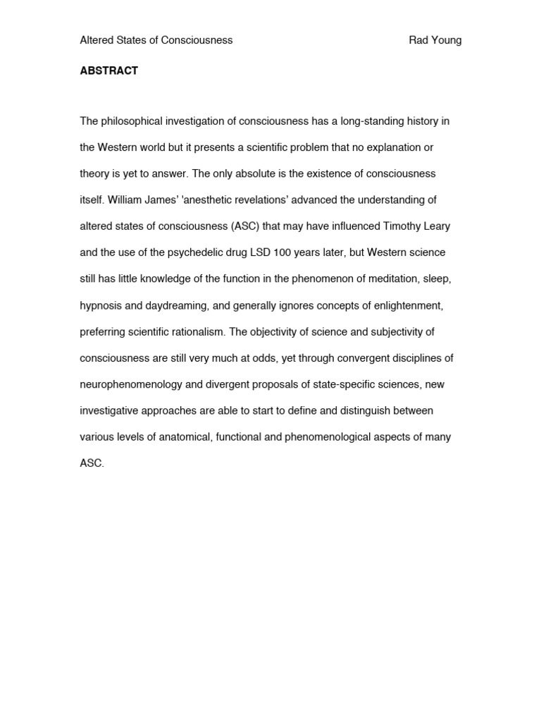 Altered States of Consciousness | PDF | Philosophy