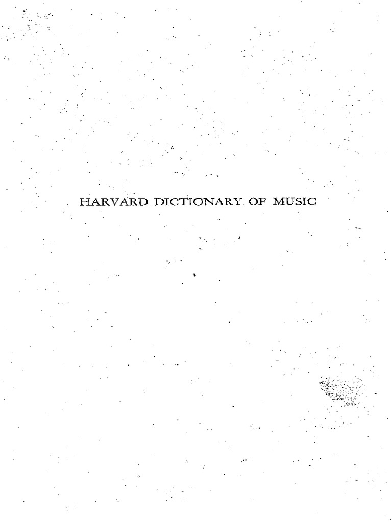 Harvard Dictionary of Music PDF