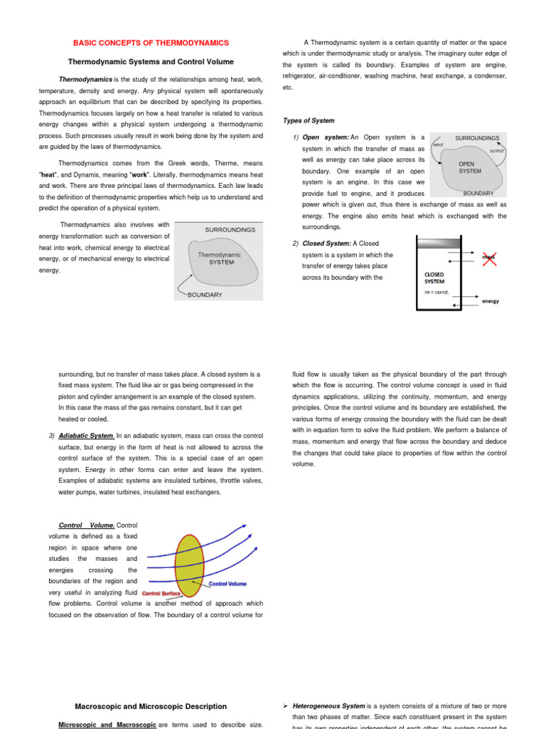 Thermodynamic Systems Overview | PDF