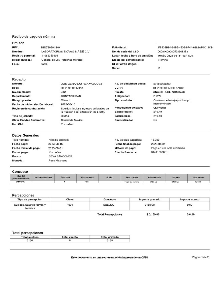 Recibo 2 | PDF