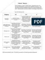 Rudy Essay Rubric