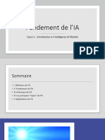 Fondement de l'IA: Cours 1 - Introduction À L'intelligence Artificielle