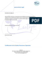 Certificación EF Lactiya SA