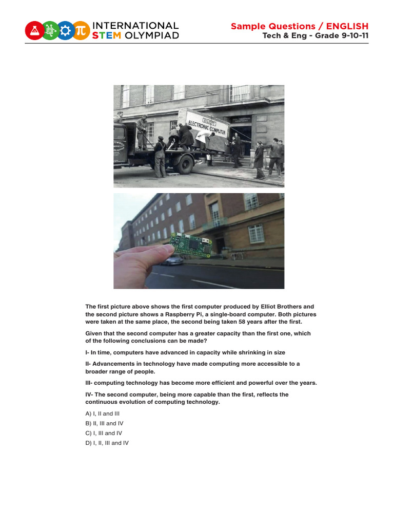 EN Technology and Engineering Sample Questions Grades 9-10-11 | PDF ...