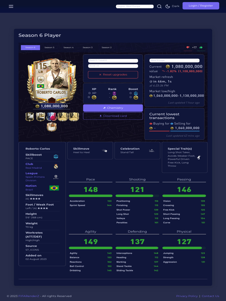 FIFA Player Stats: Roberto Carlos | PDF | Sport Variants | Sports