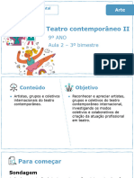 Teatro Contemporâneo II: 9º ANO Aula 2 - 3º Bimestre