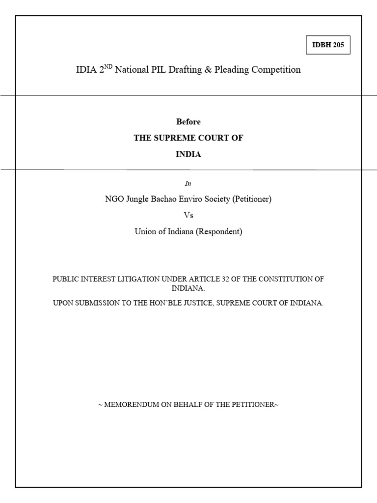 Law Students' PIL Competition | PDF | Finance & Money Management