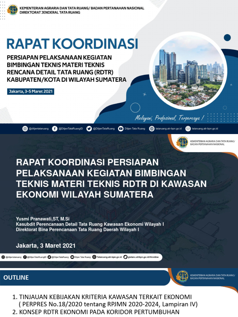Bimbingan Teknis RDTR Ekonomi Sumatera | PDF