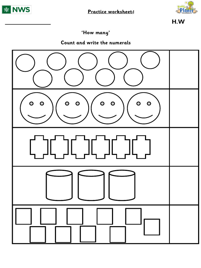 Numicon Worksheet | PDF