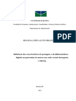 Influência Das Características de Postagens e Influenciadores - Brandão 2023