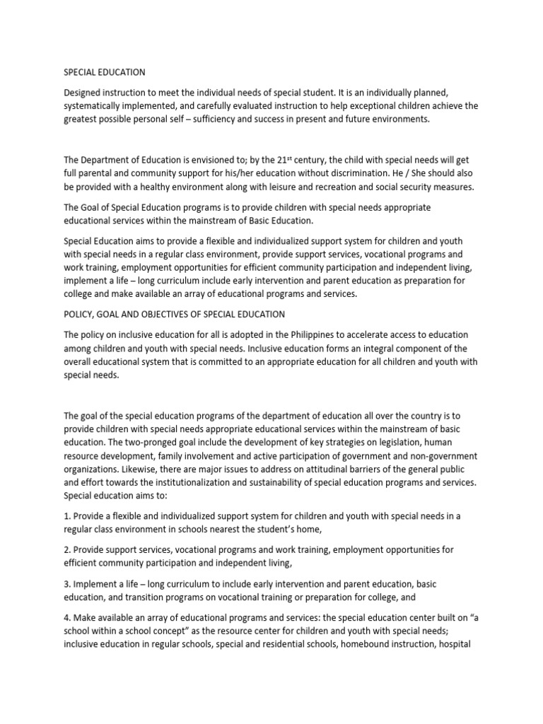 Special Education and Inclusive Practices | PDF | Inclusion (Education ...