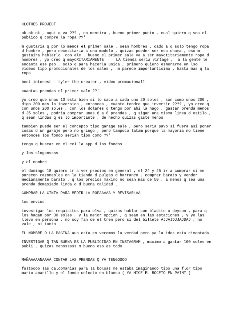 Clothes Project | PDF