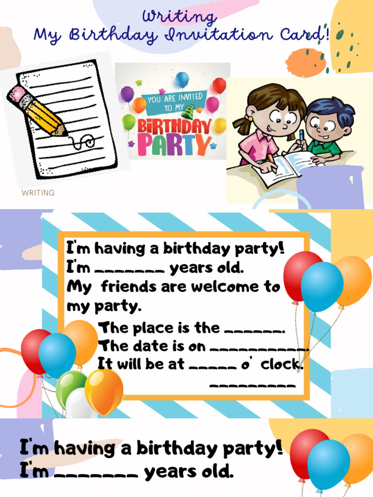Writing My Birthday Invitation Card! PDF