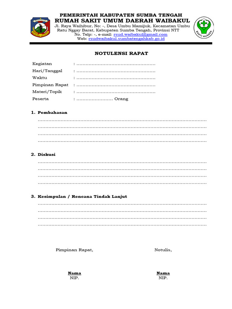 8 Template Notulen PDF