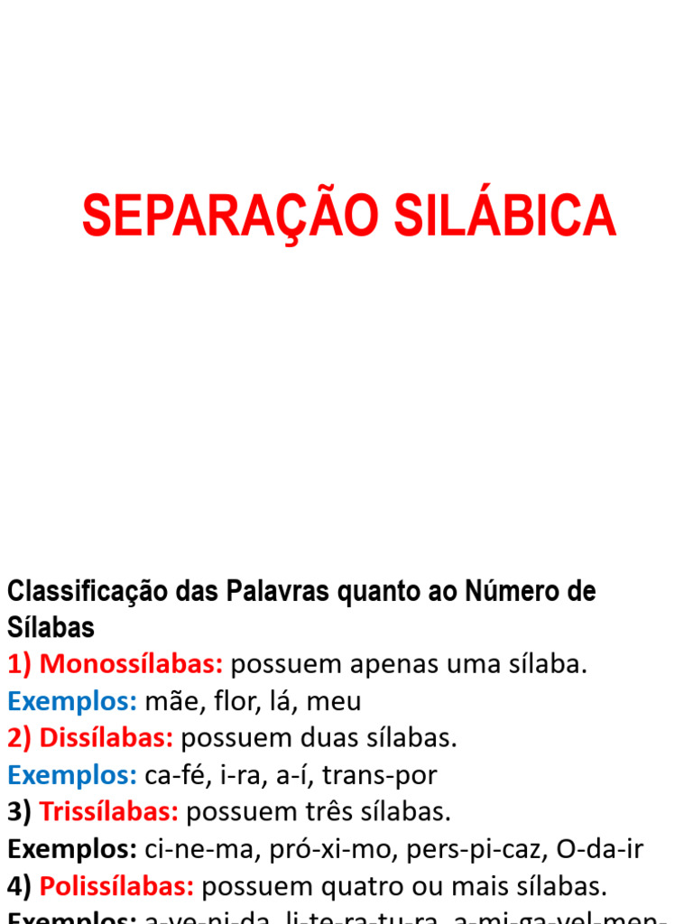 Guia de Separação Silábica | PDF
