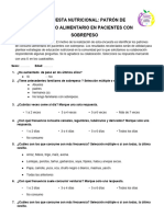 Encuesta Nutricional para Sobrepeso Area Salud Publica C.S.U. Nueva Gante - Alejandra Salgado Inca