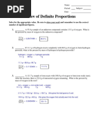 Worksheet Definite Proportions - Key