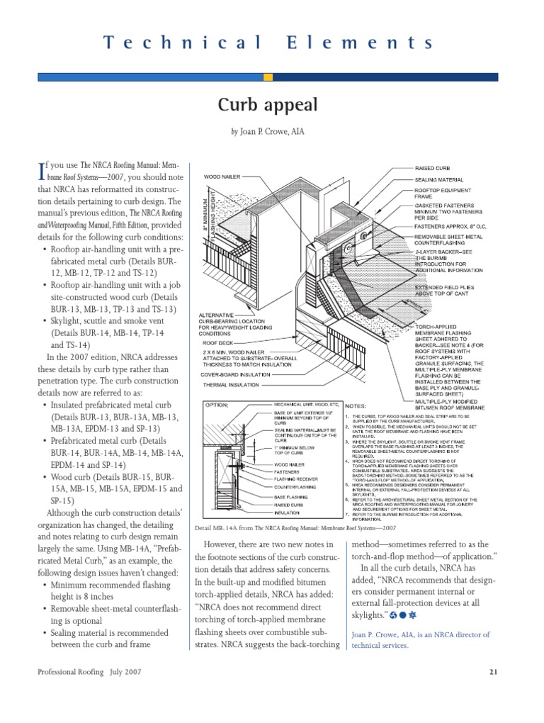 NRCA Curb Design Details Update | PDF