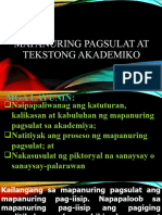 Mapanuring Pagsulat at Tekstong Akademiko