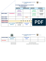 Horario de Clases para El Subnivel Elemental