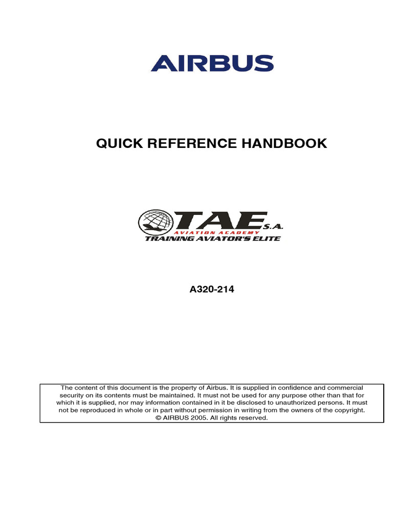 QRH (Quick Reference Handbook) A320 | PDF | Aerospace | Aviation