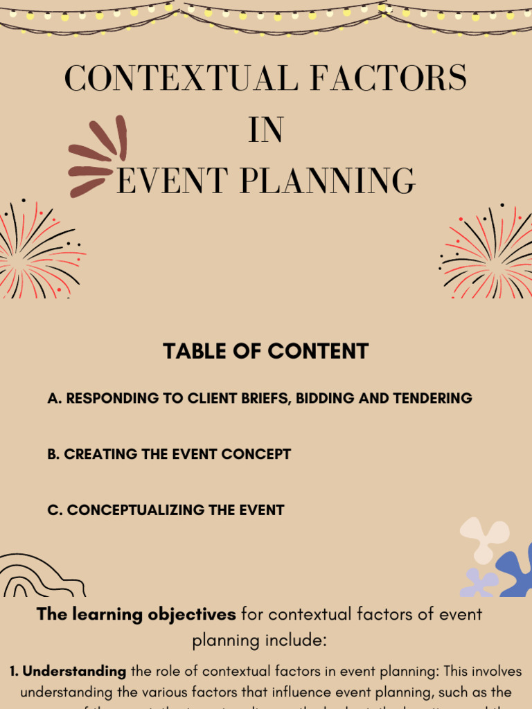 Contextual Factors in Event Planning | PDF | Target Audience | Marketing