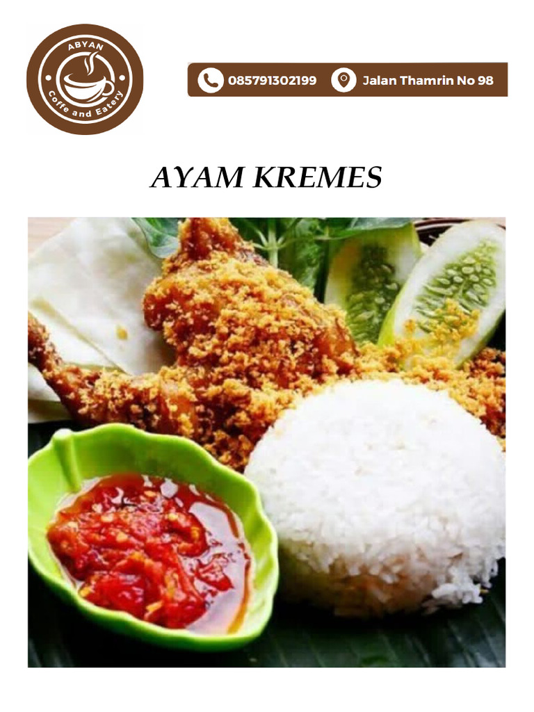 Daftar Menu Abyan Cafe | PDF