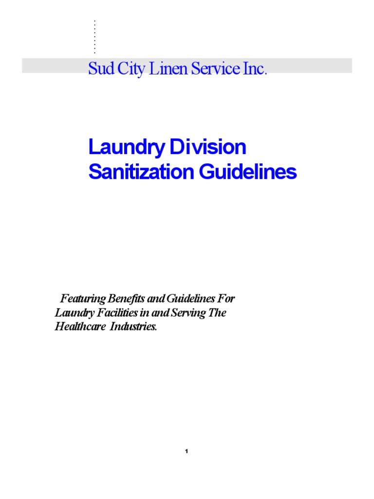 Healthcare Laundry Sanitization Guide | PDF | Laundry | Washing Machine
