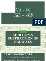 Rodriguez Addition and Subtraction of Radicals