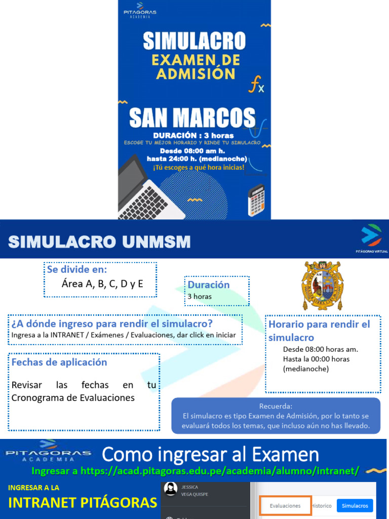 Instructivos Simulacro San Marcos PDF