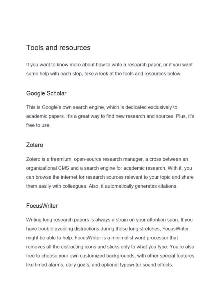 Essential Tools for Writing Research Papers | PDF | Academic Publishing ...