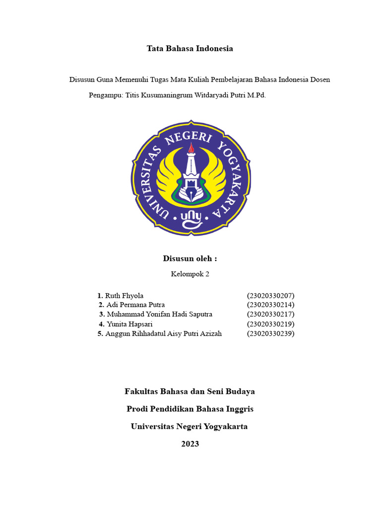 Contoh soal mengenal tanda baca bahasa indonesia kelas 1 sd