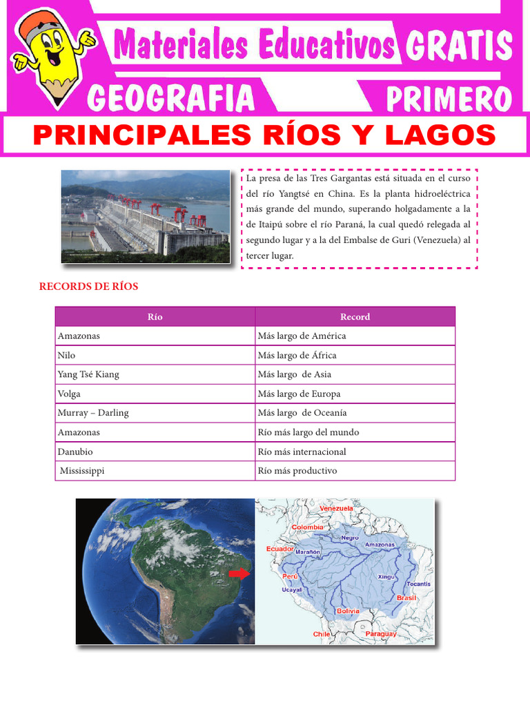 Ríos y lagos: récords y ubicación | PDF | Viajes y turismo
