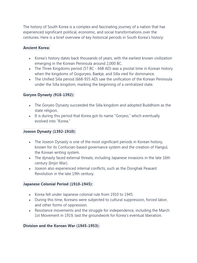 History of South Korea PDF