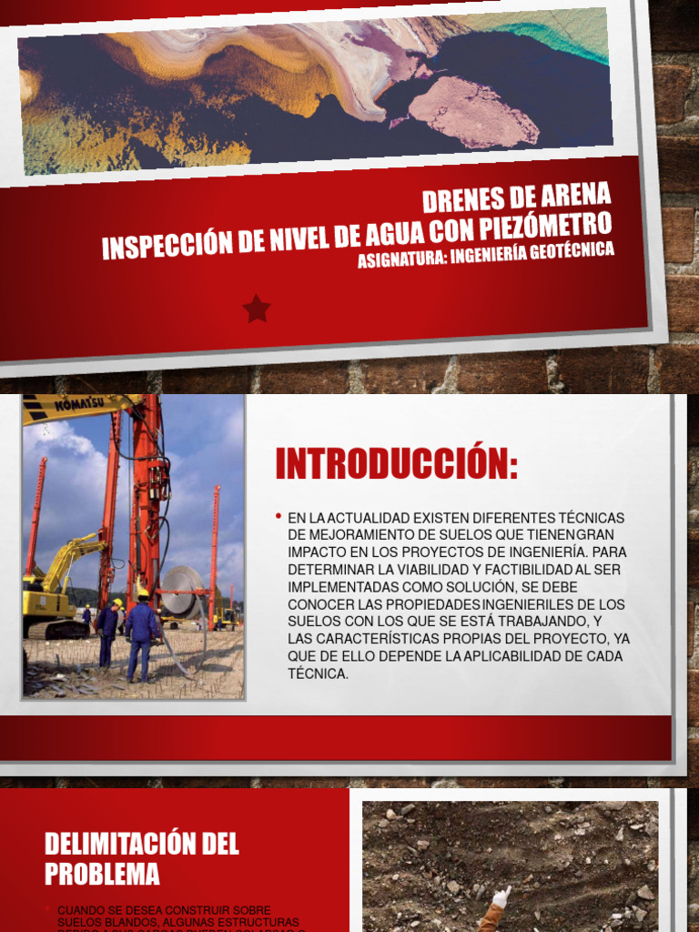 Drenes de Arena y Piezometro | PDF