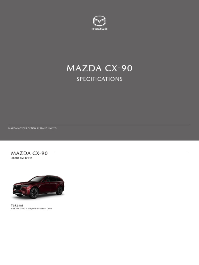Mazda Cx90 Specifications PDF Steering Four Wheel Drive