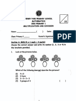 P1 Maths 2022 HenryPark MultDiv Paper