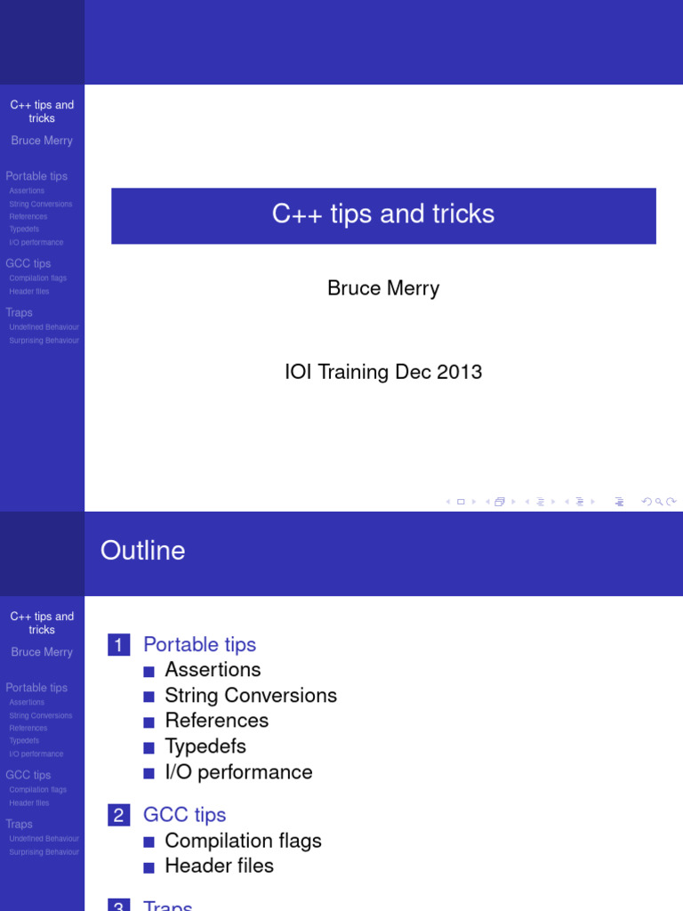 C++ Tips and Tricks by Bruce Merry | PDF | Parameter (Computer ...