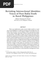 RWS Vol. 29 No. 2 113 146 Presto 2020 Revisiting Intersectional Identities - Voices of Poor Bakla Youth in Rural Philippines