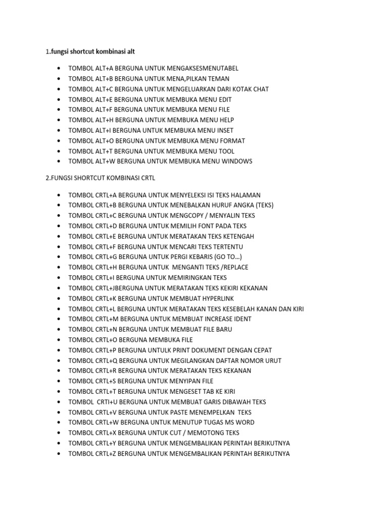 Shortcut Keyboard Pdf