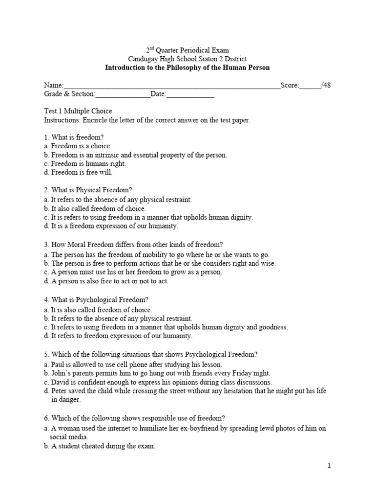 2nd Quarter Periodical Exam Philo11 | PDF