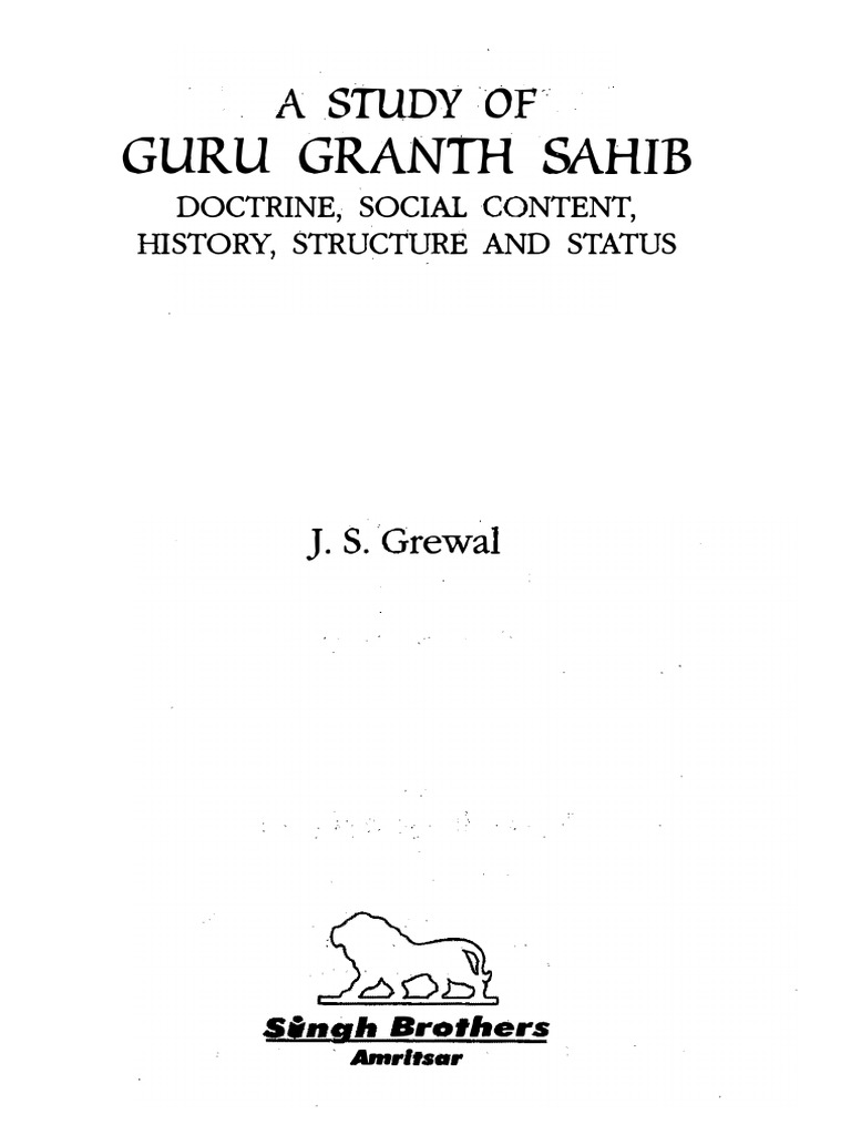 Study of Guru Granth Sahib by J.S. Grewal | PDF | Bhakti | Guru Granth ...