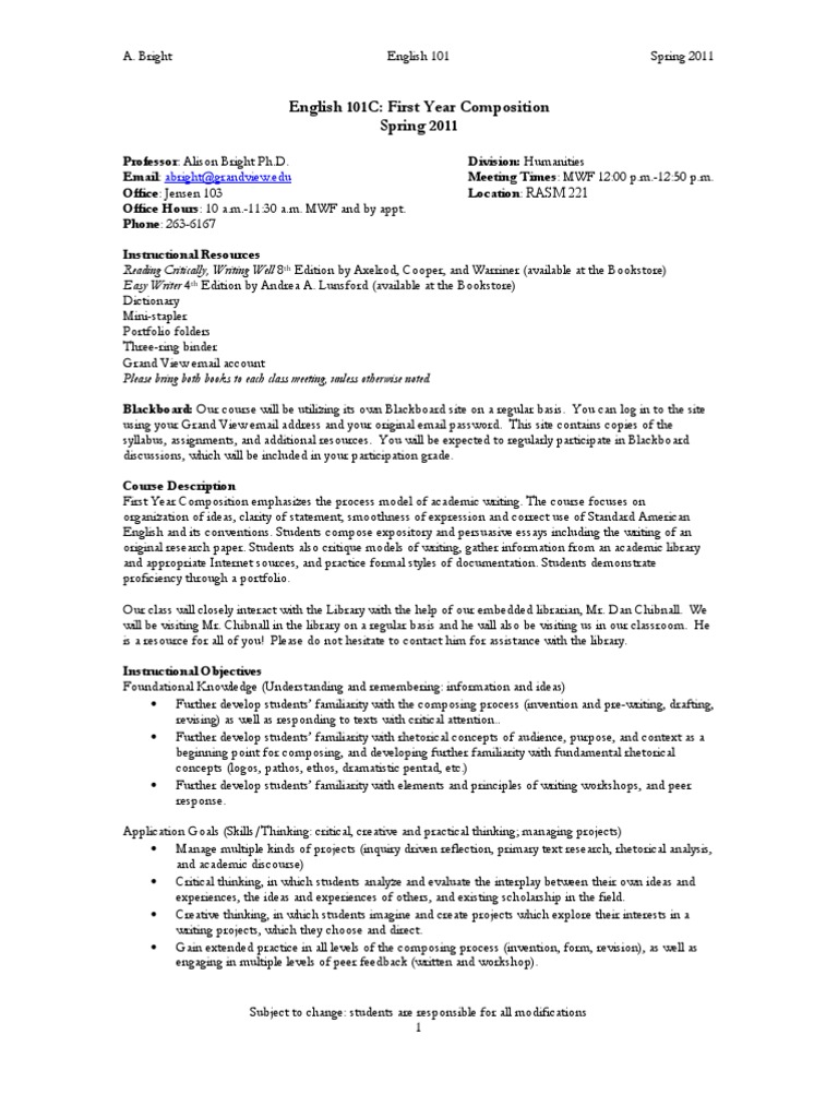 English 101 PDF Rhetoric Academic Dishonesty