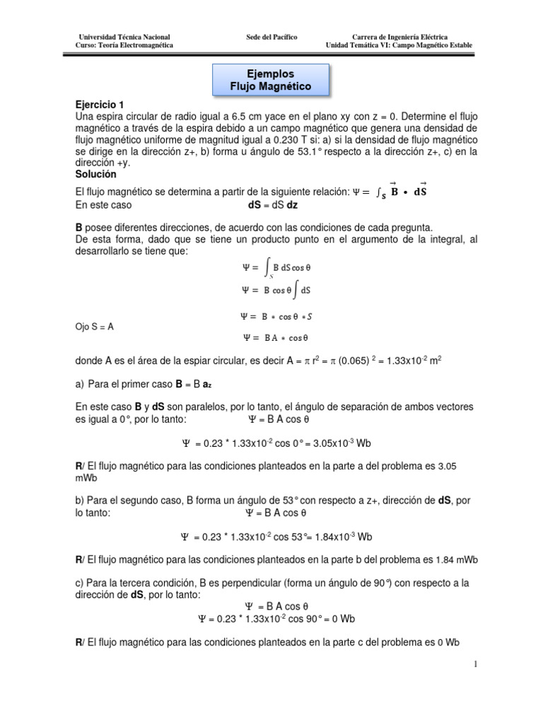 Ejercicios Resueltos 3 - Unidad VI | PDF | Campo magnético | Integral