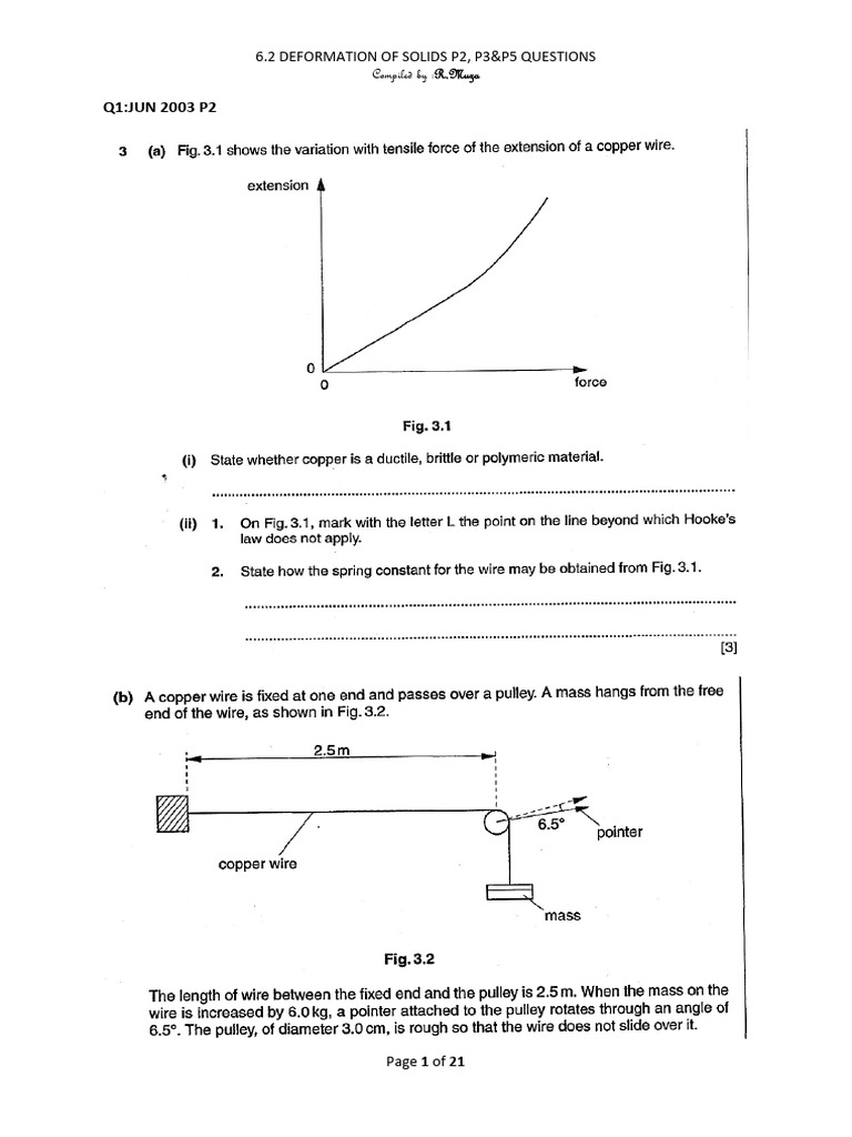 Deformation Of Solids Exam Questions Pdf