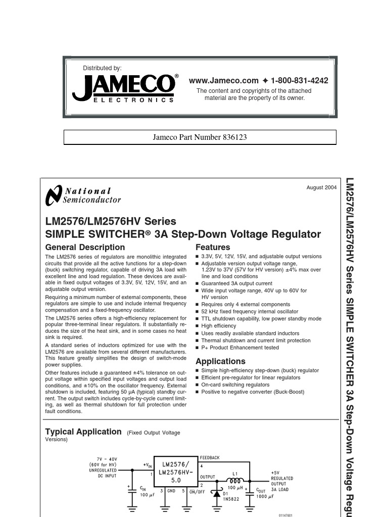lm2576s 5v SMD Datasheet | PDF