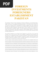 Foreign Investments Foreigners Establishment Pakistan