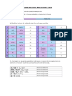 Tarea sobre reacciones rédox SEGUNDA PARTE